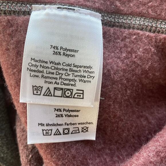 Eddie Bauer Terry Fleece Colorblock Lounge Sweater Men XL Burgundy Gray Crewneck - Picture 5 of 9